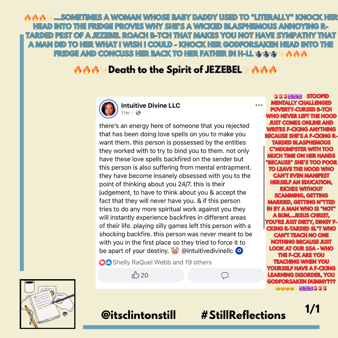 🔥🔥🔥✨…SOMETIMES A WOMAN WHOSE BABY DADDY USED TO LITERALLY KNOCK HER HEAD INTO THE FRIDGE PROVES WHY SHE’S A WICKED BLASPHEMOUS ANNOYING R-TARDED PEST OF A JEZEBEL ROACH B-TCH THAT MAKES YOU NOT HAVE SYMPATHY THAT A MAN DID TO HER WHAT I WISH I COULD – KNOCK HER GODFORSAKEN HEAD INTO THE FRIDGE AND CONCUSS HER BACK TO HER FATHER IN H-LL 🤷🏾‍♂️🤷🏾‍♂️🤷🏾‍♂️✨🔥🔥🔥