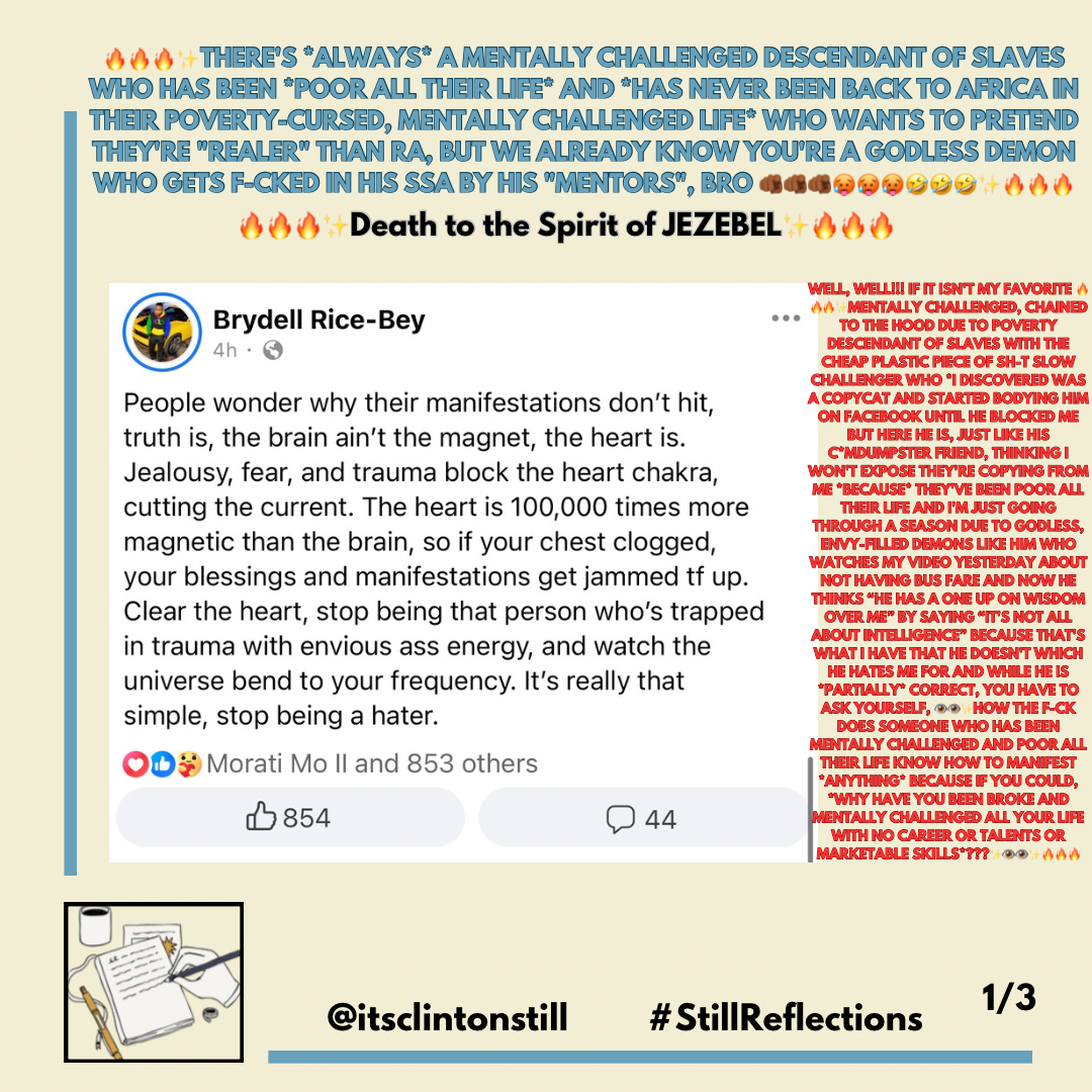 🔥🔥🔥✨THERE’S ALWAYS A MENTALLY CHALLENGED DESCENDANT OF SLAVES WHO HAS BEEN POOR ALL THEIR LIFE AND HAS NEVER BEEN BACK TO AFRICA IN THEIR POVERTY-CURSED, MENTALLY CHALLENGED LIFE WHO WANTS TO PRETEND THEY’RE “REALER” THAN RA, BUT WE ALREADY KNOW YOU’RE A GODLESS DEMON WHO GETS F-CKED IN HIS SSA BY HIS “MENTORS”, BRO 🫵🏾🫵🏾🫵🏾🥵🥵🥵🤣🤣🤣✨🔥🔥🔥